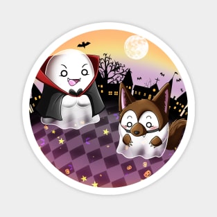 Kawaii Ghosts - Vampire and a Wolf Magnet